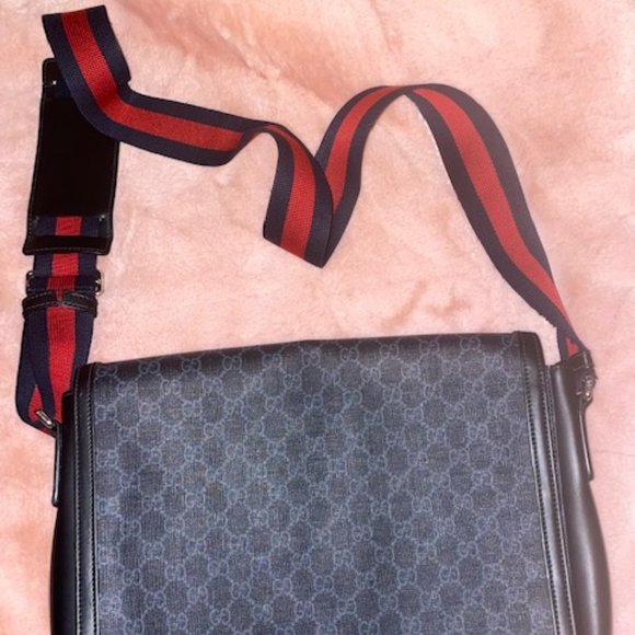 Gucci Web Strap Flap Messenger Bag GG Coated Canvas Medium - Picture 3 of 4
